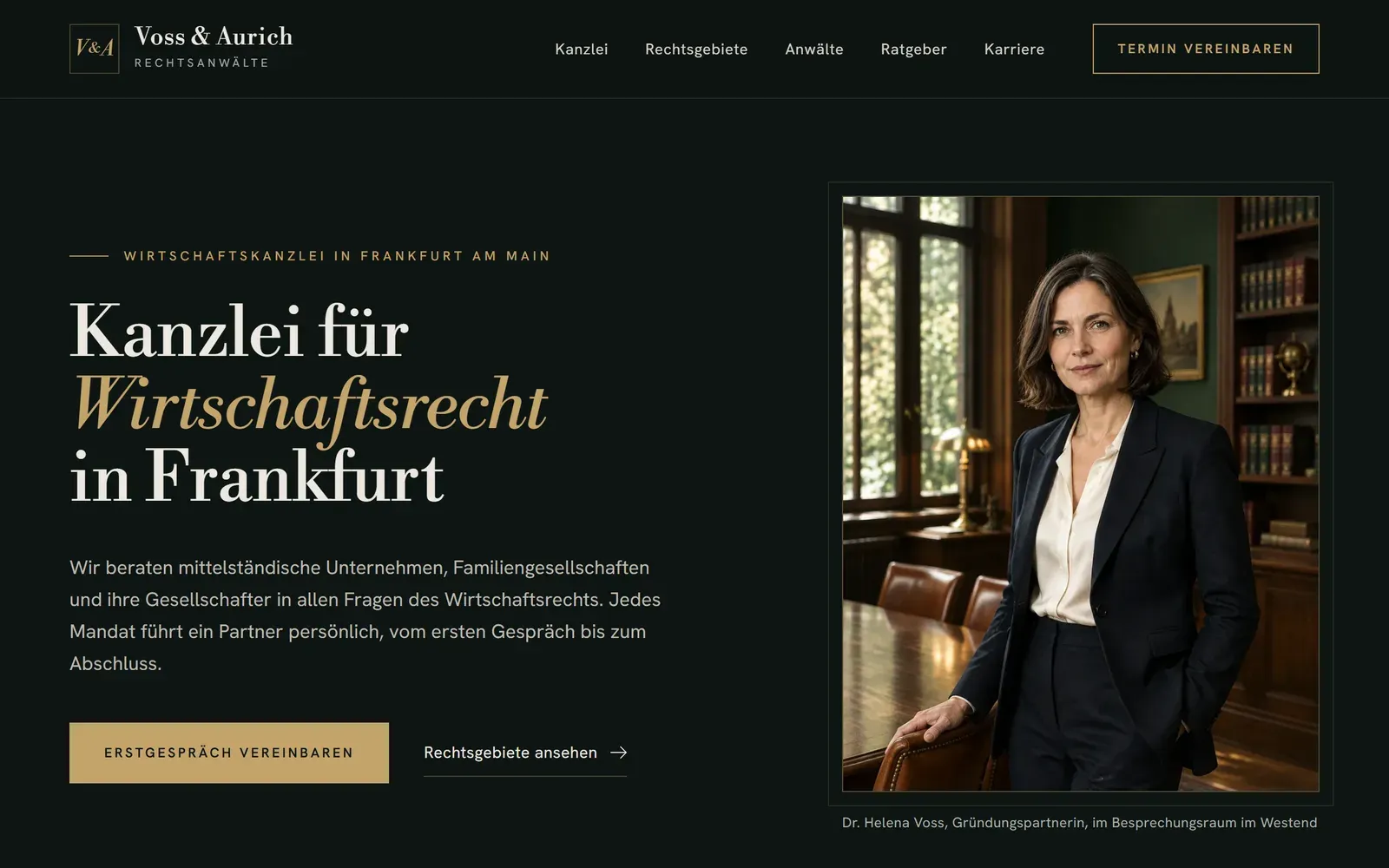Vorschau der Demo-Webseite für eine Anwaltskanzlei