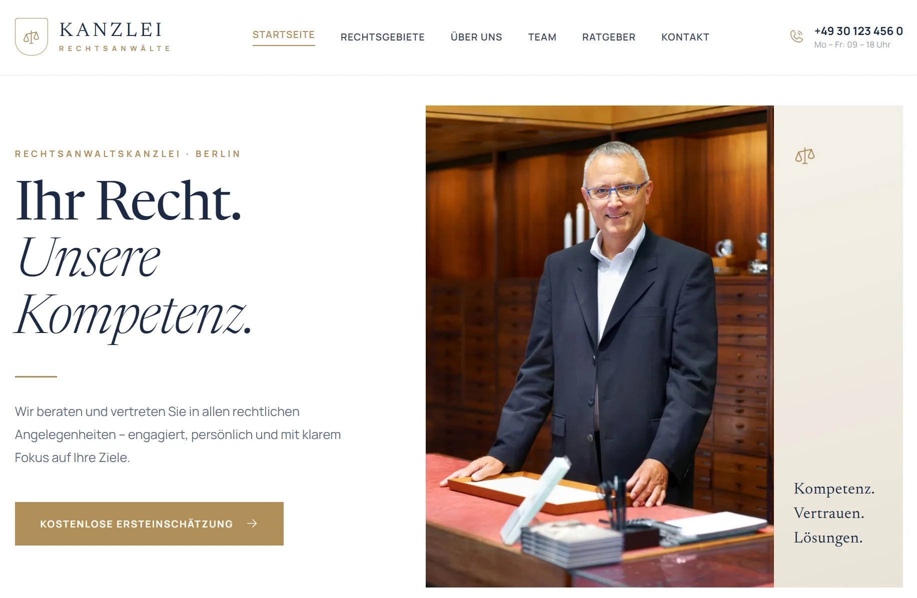 Vorschau der Demo-Webseite für Rechtsanwälte